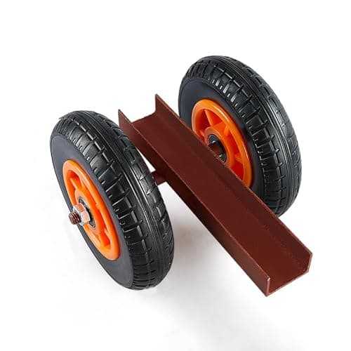 Image of Heavy Duty Panel Dolly 440lb Capacity, All-Terrain 6"/8" Solid Rubber Tires for Wood, Doors & Sheetrock, Professional Material Mover