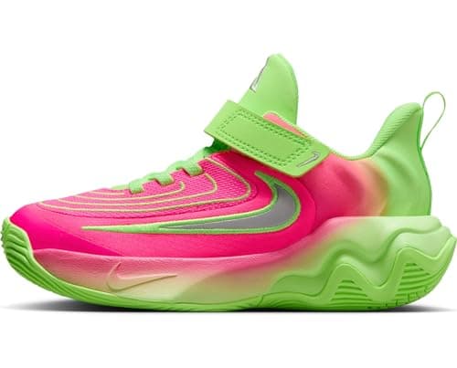 Image of Nike Giannis Immortality 4 Basketballschuh für Jüngere Kinder Basketball Shoe, Lime Blast Iron Grey Hyper Pink, 12.5 UK Child