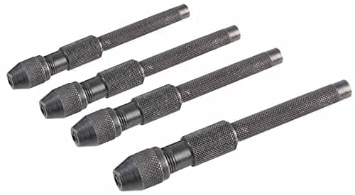 Image of DURATOOL 4-Piece Pin Vice Set – Precision Hand Drill Holders for Small Tools, Taps & Mini Bits, Knurled Grip & Hollow Shaft (D02333)