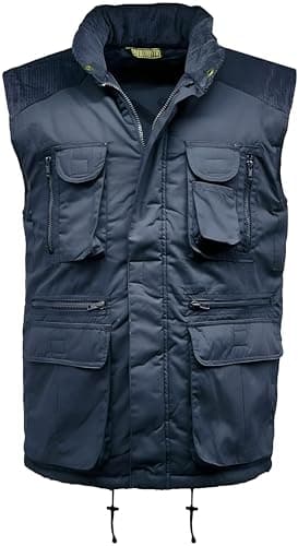 Image of SBZ New Men's Sleeveless Jacket Casual Outdoor Activewear Padded Gilet Vests Lightweight Work Body-Warmer Cord Jacket (UK, Alpha, XL, Regular, Regular, Navy Blue)