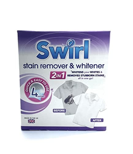 Image of 4 Pk 2 in 1 Fabric Whitener Revive Restorer Stain Removal Laundry Cleaner-4 Sachet in One Pack