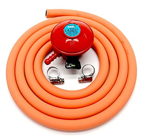 Image of Patio Gas Regulator 27Mm Clip On With 2M Hose + 2 Clips Fits Calor/Flogas