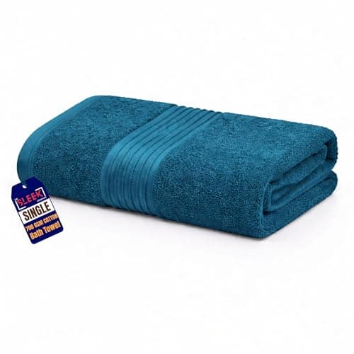 Image of Premium Royal Egyptian Cotton Bath Towel (70 x 130 cm) – 700 GSM Soft & Super Absorbent Bathroom Towels – Hypoallergenic & Quick Dry Hotel Quality Shower Towel For Homes, Hotels & Spa (Blue Lagoon)
