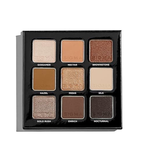 Image of Sigma Beauty On-the-Go Eyeshadow Palette - Ritzy - 9 Bold Eyeshadow Shades in Matte, Shimmer and metallic Finishes - Highly Pigmented Vegan Eye Makeup Palette - Clean Beauty Products