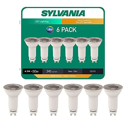 Image of SYLVANIA 6 X 0026585 Long Neck LED Light Bulb Gu10 36° 3000k Warm White - 4.2 Watt