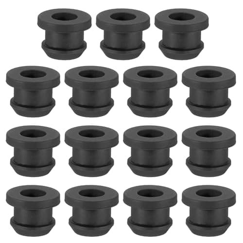 Image of PATIKIL 10mm / 3/8 Inch Drill Hole,1/4 Inch ID Rubber Grommets, 15Pcs Top Hat Grommet for Wiring Eyelet Ring Gasket Automotive Firewall Cable Hole Plugs Wires Protection, Black