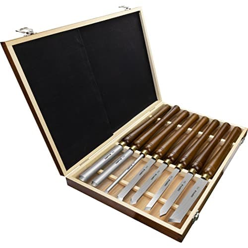 Image of DEEFIINE 8pcs HSS Wood Turning Tools Lathe Chisel kit with Beech Handle