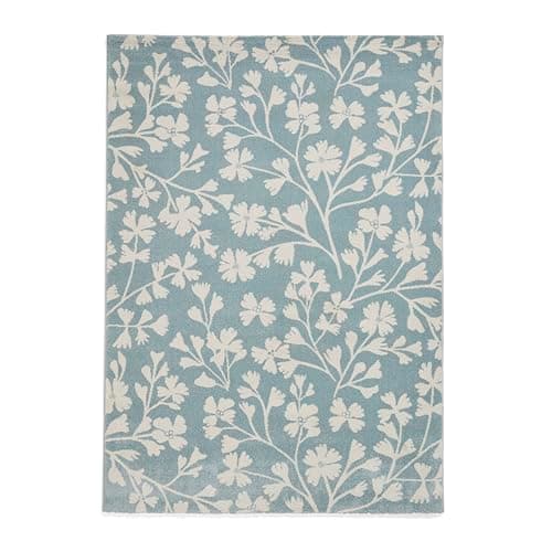 Image of Think Rugs Catherine Lansfield Grace Floral Rug, Blue