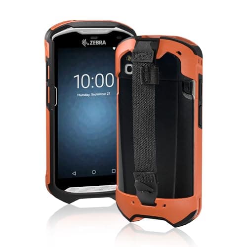 Image of IYOUBOL TC51 TC52 TC56 TC57 TC510K Case with Hand Strap - Protective & Ergonomic for Zebra Handheld Barcode Scanners SG-TC5X-EXO1-01 SG-TC5X-EXONHS-01 (Orange)