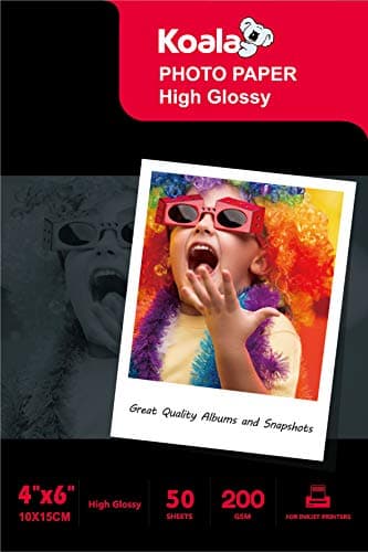 Image of KOALA Inkjet Photo Paper 6x4 '' 10x15 cm Glossy 50 Sheets 200 GSM for Canon Hp Epson Inkjet Printer