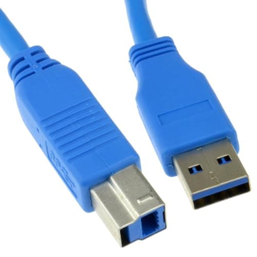 Image of kenable USB 3.0 SuperSpeed Cable Type A Male to Type B Male Blue 50cm 0.5m