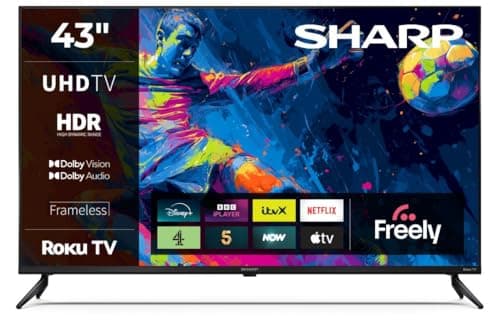 Image of Sharp 43-inch 4K Ultra HD Frameless LED Roku Smart TV Dolby Vision HDR HDMI eARC Freely Included 43HJ4325K (HJ Series)