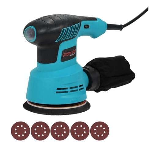 Image of Orbital Sander 300W 13000RPM Electric with Variable Speeds Palm with Sandpapers and Dust Bag Speed Control(Blue)