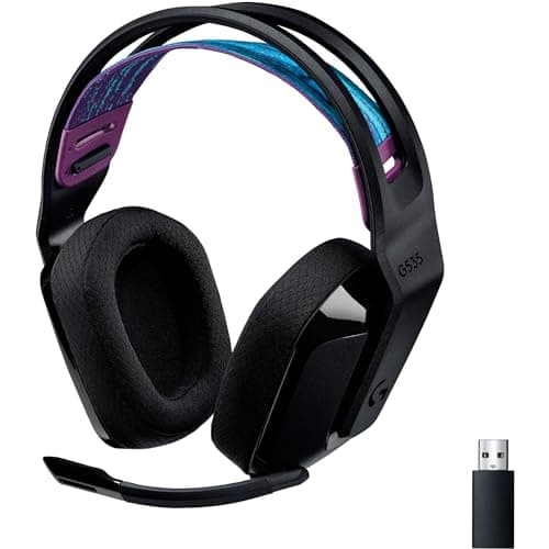 Image of Logitech G535 Lightspeed Wireless Gaming Headset - Lightweight Headphones, Flip Mute Stereo, Compatible with PC, PS4, PS5, USB Rechargeable - Black