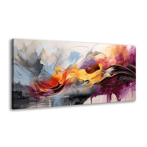 Image of BYXART Colorful Abstract Canvas Wall Art for Living Room Decor Multicolor Fantasy Artwork Walls Prints Painting Picture for Bedroom Bathroom Home Office Décoration 40L x 20W