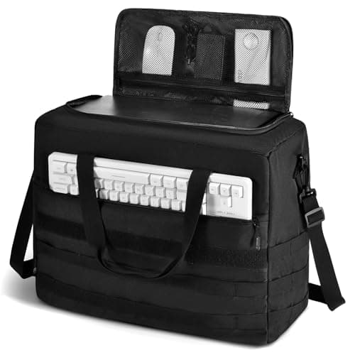 Image of COSCOOA Micro Desktop Gaming Computer Tower PC Chassis Carrying Case Travel Storage Bag for Keyboard Mouse Accessories,Travel Bag 18x14x8 inch compatible with Mini Matx PC Case