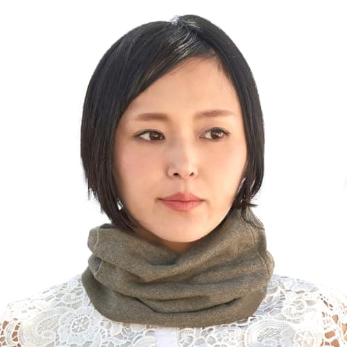 Image of Casualbox Unisex Headband Neck Warmer 100% ORGANIC Cotton Made In JAPAN Scarf Brown(Size: One Size)