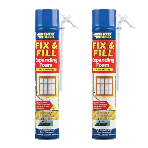 Image of Everbuild Fix and Fill Quick Setting Expanding Foam, 750 ml, Beige (Pack of 2)
