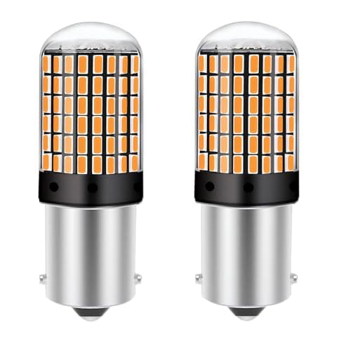 Image of zstg 2PCS BAU15S PY21W LED Bulbs Amber Yellow 1156 581, 2800LM Super Bright Turn Signal Lights 12V-24V 144SMD 3014 LED Indicator Lamps Non Canbus, Waterproof for Front Rear Car Signals
