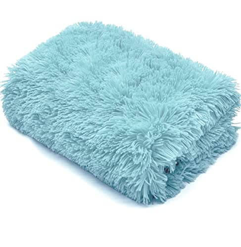 Image of Cuddles Throws Hug & Snug Long Pile Fulffy Fur Fleece Blankets Super Soft Warm Cosy Couch Sofa Settee Bed Sherpa Fleece Throws Travel Multipurpose Large Blankets (Duck Egg, Double - 150x200cm)