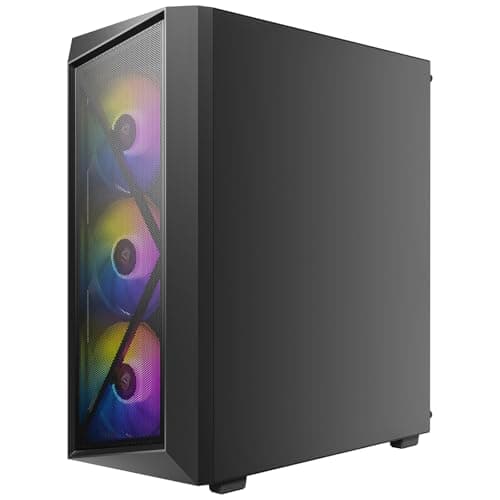 Image of Antec AX67 ARGB Mid-Tower ATX Gaming PC Case - Black - 4 ARGB Fans
