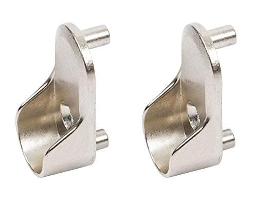 Image of Oval Wardrobe Rail END Supports Rail Brackets 15mm Wide Nickel Plated Silver (2)
