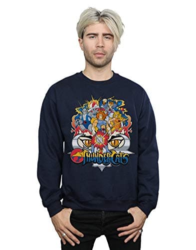 Image of Absolute Cult Thundercats Men's Action Group Shot Sweatshirt Navy Blue Medium