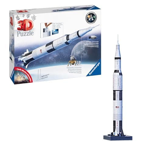 Image of Ravensburger Apollo Saturn V Rocket 3D Jigsaw Puzzle for Kids and Adults Age 8 Years Up - 440 Pieces - No Glue Required