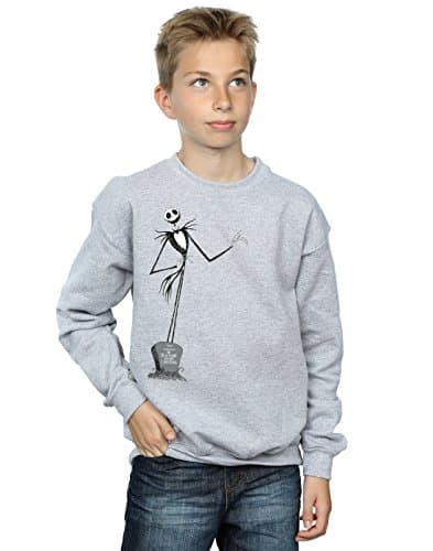 Image of Disney Boys Nightmare Before Christmas Jack Pose Sweatshirt 9-11 Years Sport Grey