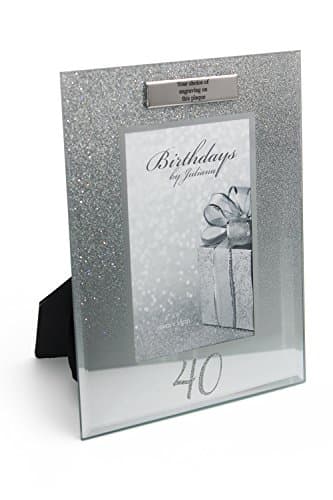 Image of Personalised 40th Birthday Photo Frame Silver Glitter Gift