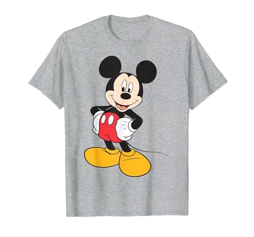 Image of Disney Mickey Mouse Donald Duck Pluto Adult AOP T-Shirt, Athletic Heather, XL