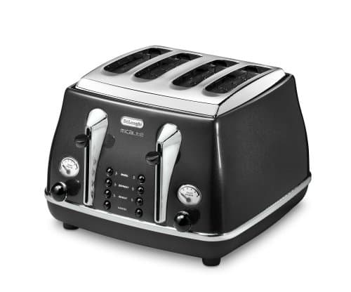 Image of De'Longhi Icona Micalite CTOM4003BK 4-Slice Toaster - Black