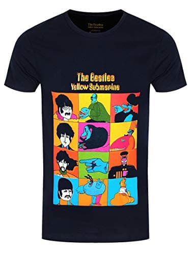 Image of The Beatles Men's Yellow Submarine Characters T-Shirt Navy Blue