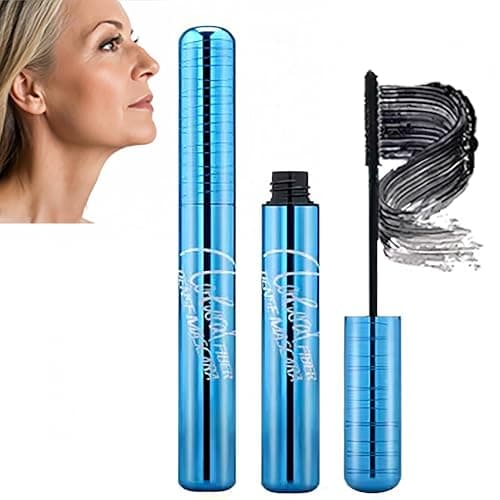 Image of Mascara for Mature Women & Sensitive Eyes - Volumizing & Lengthening Waterproof Mascara with Large Tub Formula - Gentle, Smudge-Proof Lash Enhancer for Aging Lashes， Black Volume