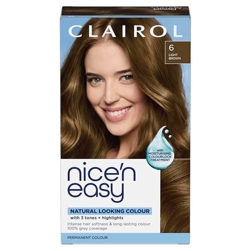 Image of Clairol Nice'n Easy Crème Permanent Hair Dye, 6 Light Brown, 220g