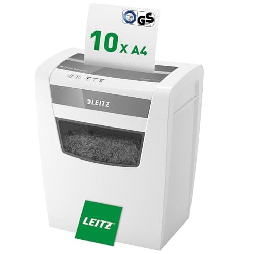 Image of Leitz IQ Home Office Cross Cut Paper Shredder, Shreds 12-10 Sheets (70-80 gsm), 23L Bin, White, 80091000