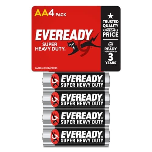 Image of Eveready Super Heavy Duty Batteries, AA, 4-Count Value not found