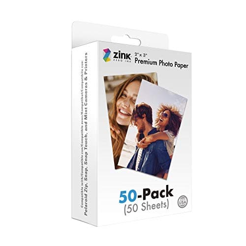 Image of Zink 2 x 3 Premium Photo Paper (50 Pack) Compatible with Polaroid Snap, Snap Touch, Zip and Mint Cameras and Printers, ZINKPZ2X350