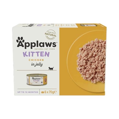 Image of Applaws Natural Wet Kitten Food, Chicken Multipack in Jelly 70 g Tin - 4 x (6 x 70 g) Tins