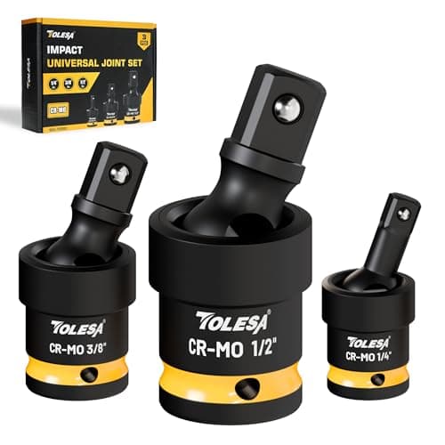 Image of TOLESA Swivel Socket Set, 1/2", 3/8", 1/4" Impact Universal Joint-Socket Swivel Set, Premium CR-MO Steel