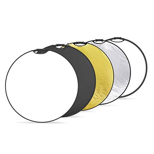 Image of Neewer 5-in-1 Portable Round 32 in/80cm Light Reflector Collapsible Multi-Disc with Single Grip and Bag for Studio Photography Lighting and Outdoor Lighting - Gold/Silver/White/Black/Translucent
