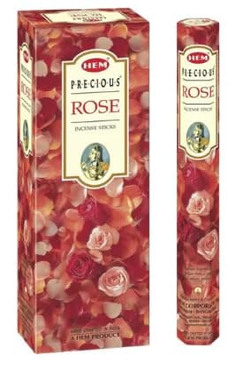 Image of HEM Precious Gulab Incense Sticks – 6 Pack (20 Sticks Each) with JRose Incense Burner, Handcrafted Rose Fragrance for Meditation Yoga Aromatherapy Made in India