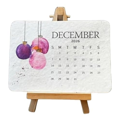 Image of CRGANGZY Eco-Friendly Plantable Love Seed Advent Calendar 2026, 12 Months Recycled Seeds Paper Desk Calendars For Home Decor, Plantable Seed Calendar 2026 with Stand for Gifting Gardening Home Decor