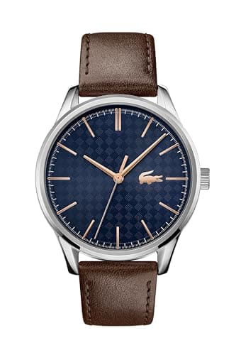 Image of Lacoste Analogue Quartz Watch for Men Vienna Collection with Brown Leather Strap - 2011046