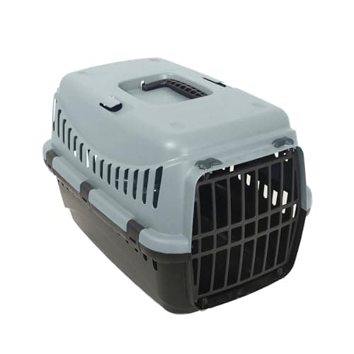 Image of Rosewood Eco Line Recycled Plastic Pet Carrier for Travel - Ice Blue/Black - Medium