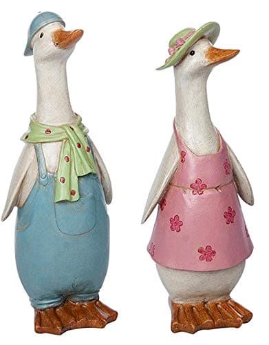 Image of Shudehill Giftware Pair of Davids Country Duck Boy and Girl Ornament Figurines