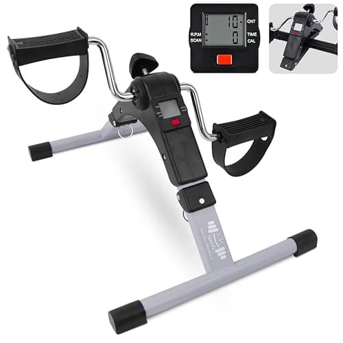 Image of FK Sports Mini Exercise Bike – Portable Pedal Exerciser with LCD Screen & Adjustable Resistance for Arm & Leg Workout (Grey)