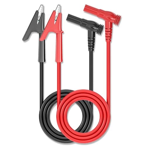 Image of Cleqee 2PCS Multimeter Test Leads 4mm Banana Plug to Crocodile Clip Cable Heavy Duty Alligator Clips Test Wire for Electrical Testing 3.3ft/1m Red&Black