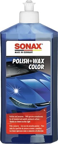 Image of SONAX POLISH+WAX COLOR BLUE (500 ml) - A mid-strength polish with colour pigments and a wax component. | Item No. 02962000-544