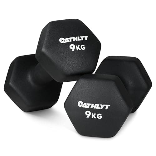 Image of Athlyt Neoprene Dip Dumbbell Set, 2 x 9kg, Black